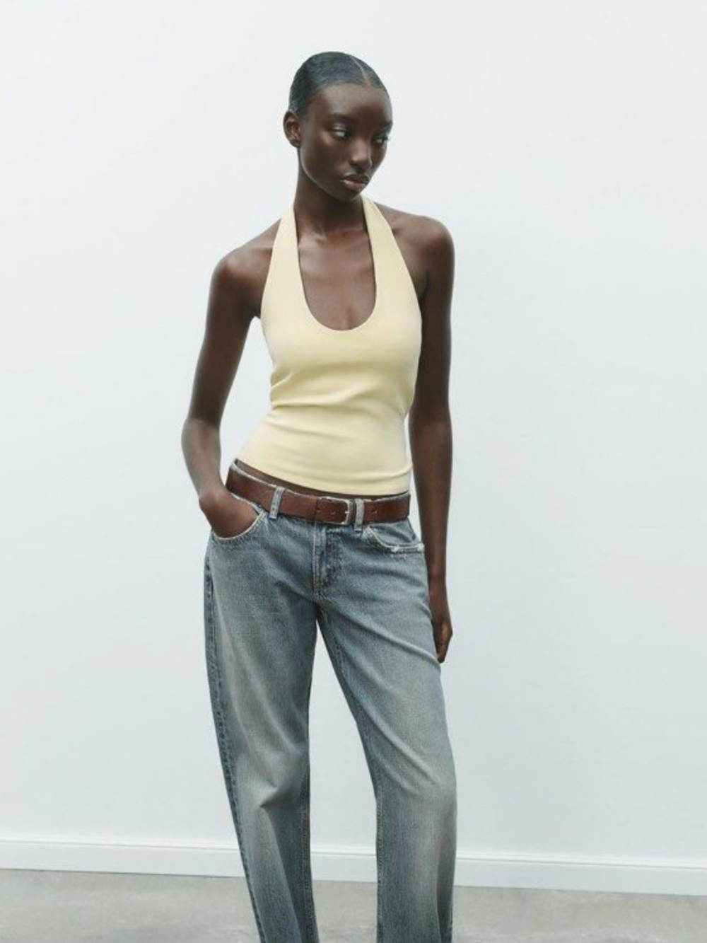 Zara Butter Yellow Halter Top